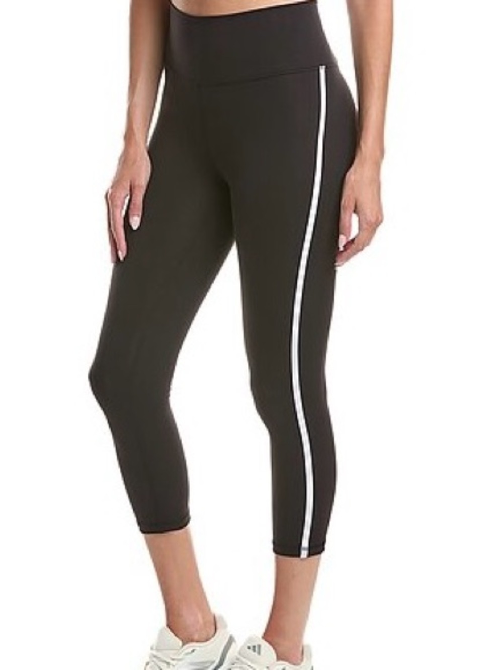 Gottex Black Cropped Leggings with White Side Stripe